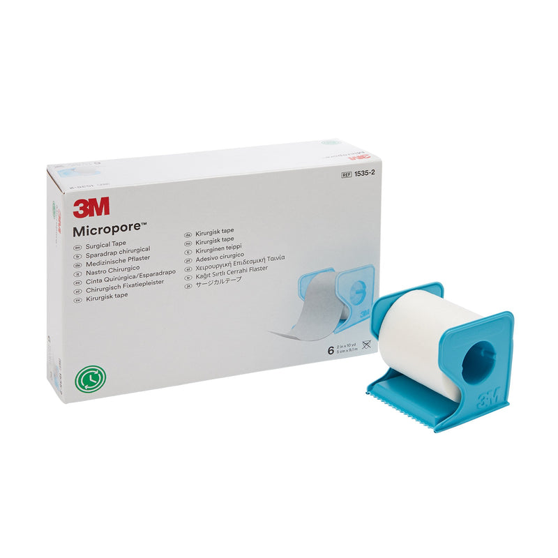 3M™ Micropore™ Paper Medical Tape with Dispenser, 2 Inch x 10 Yard, White