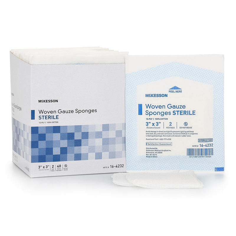 McKesson Sterile Gauze Sponge, 3 x 3 Inch