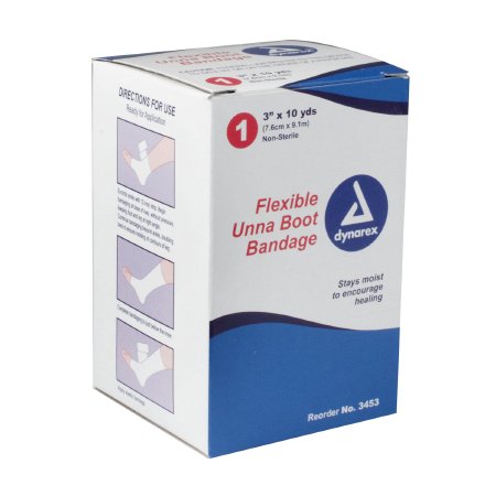 dynarex® Unna Boot Bandage, 3 Inch x 10 Yard