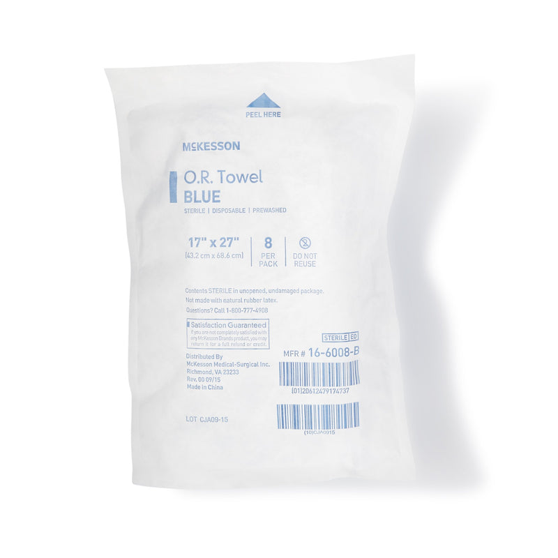 McKesson Blue Sterile O.R. Towel, 17 x 27 Inch
