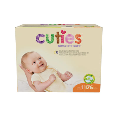 Cuties® Complete Care Diaper, Size 1, 176 per Box