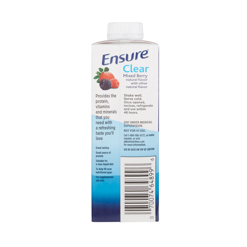 Ensure® Clear Therapeutic Nutrition Mixed Berry Oral Supplement, 8 oz. Carton