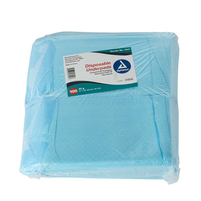 Dynarex® Absorbent Fluff Fill Underpad, 17 x 24 Inch