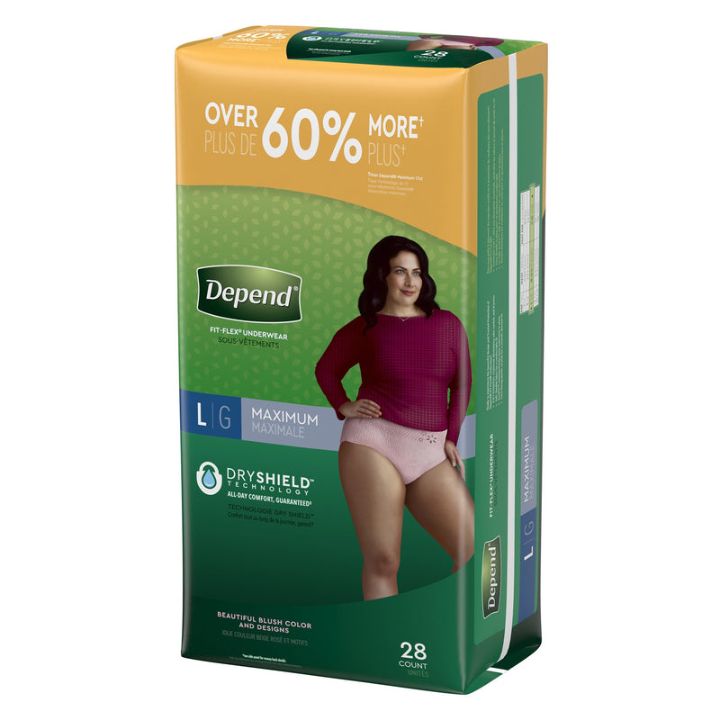 Depend® FIT-FLEX® Womens Absorbent Underwear, Large, Blush