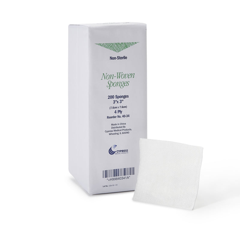 Cypress NonSterile Nonwoven Sponge, 3 x 3 Inch
