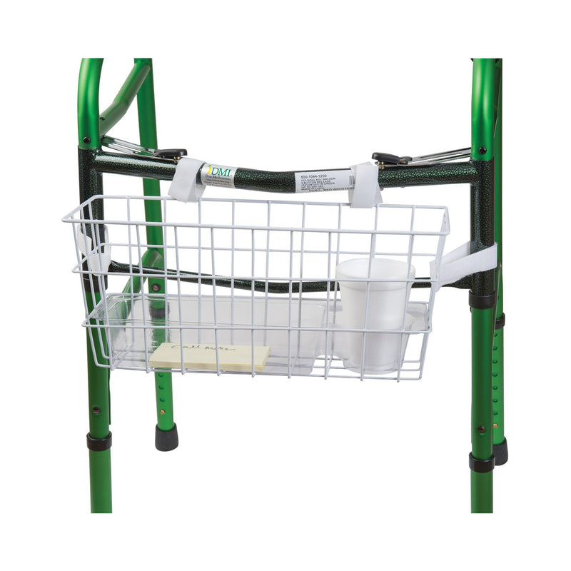 Mabis® Walker Basket, For Use With Walkers, 16 in. L x 5.5 in. W x 7 in. H, Plastic
