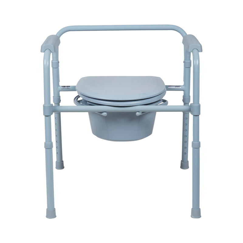 McKesson Folding Fixed Arm Steel Commode Chair