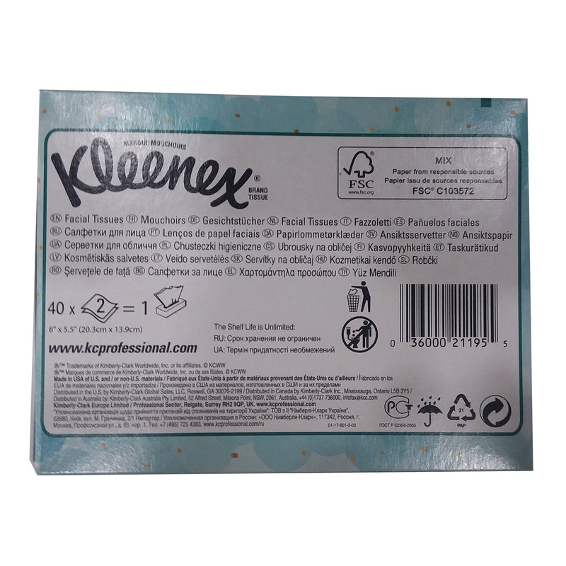 Kleenex Junior Facial Tissue, 2-Ply, Flat Box, White