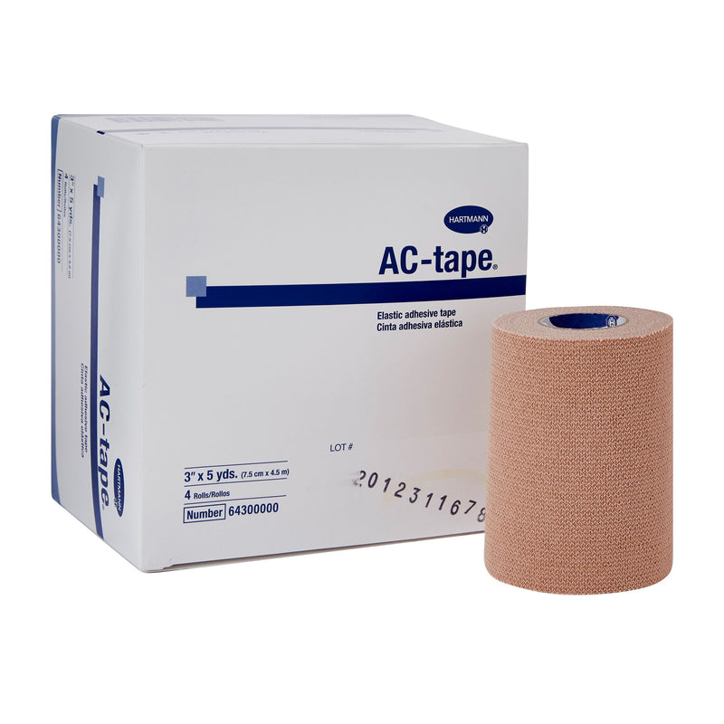 AC-tape® Cotton Elastic Tape, 3 Inch x 5 Yard, Tan