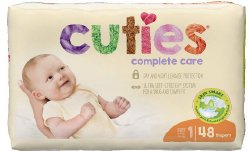 Cuties® Complete Care Diaper, Size 1, 48 per Package