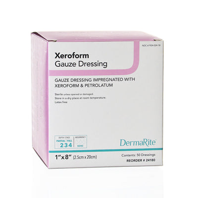DermaRite Xeroform Gauze Impregnated Dressing, 1 x 8 Inch