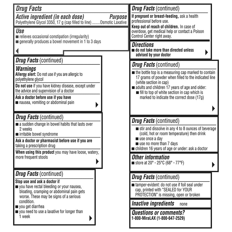 MiraLAX® Polyethylene Glycol 3350 Laxative