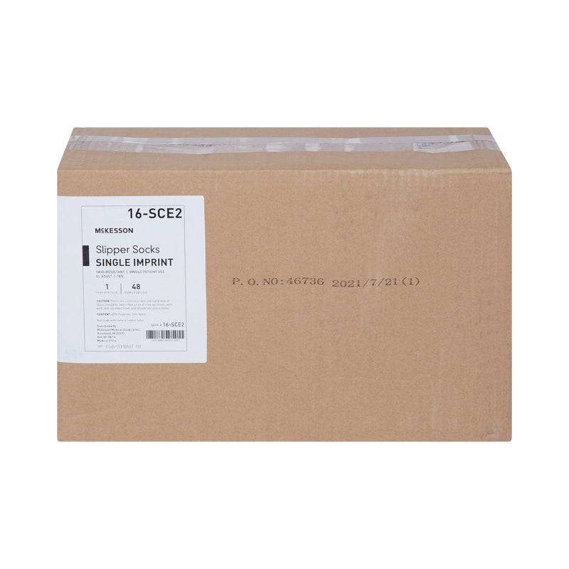McKesson Slipper Socks, X-Large, Tan
