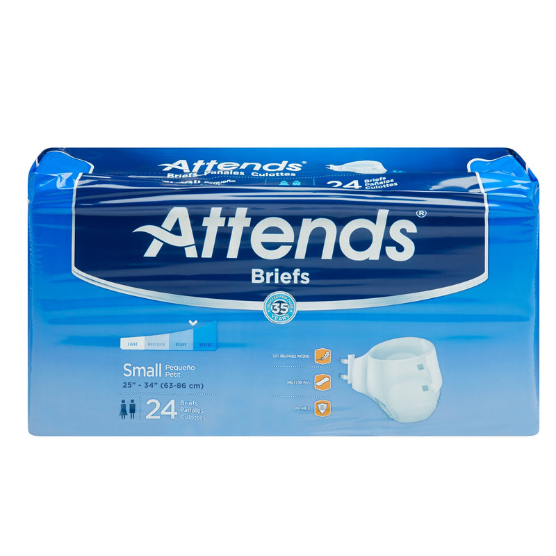 Attends Briefs, Adult, Small, Heavy Absorbency, Disposable, White