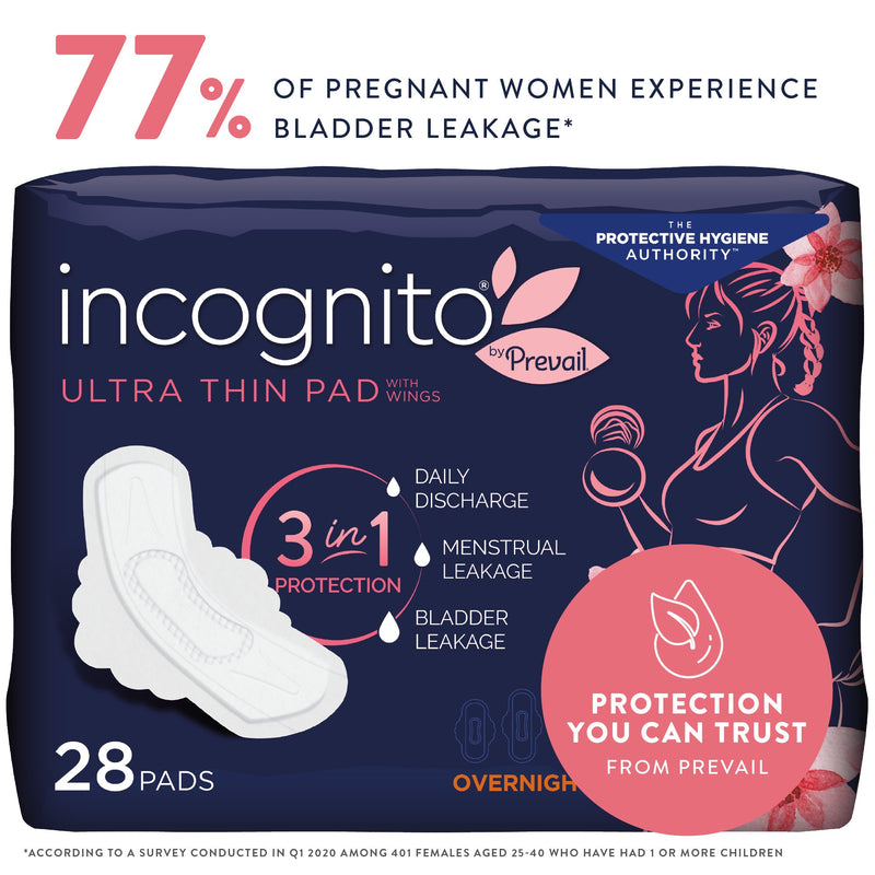 Incognito® by Prevail Ultra Thin Pad with Wings, Overnight