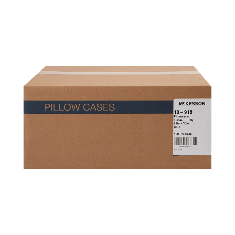 McKesson Blue Tissue/Poly Disposable Pillowcase, 21 x 30 Inch