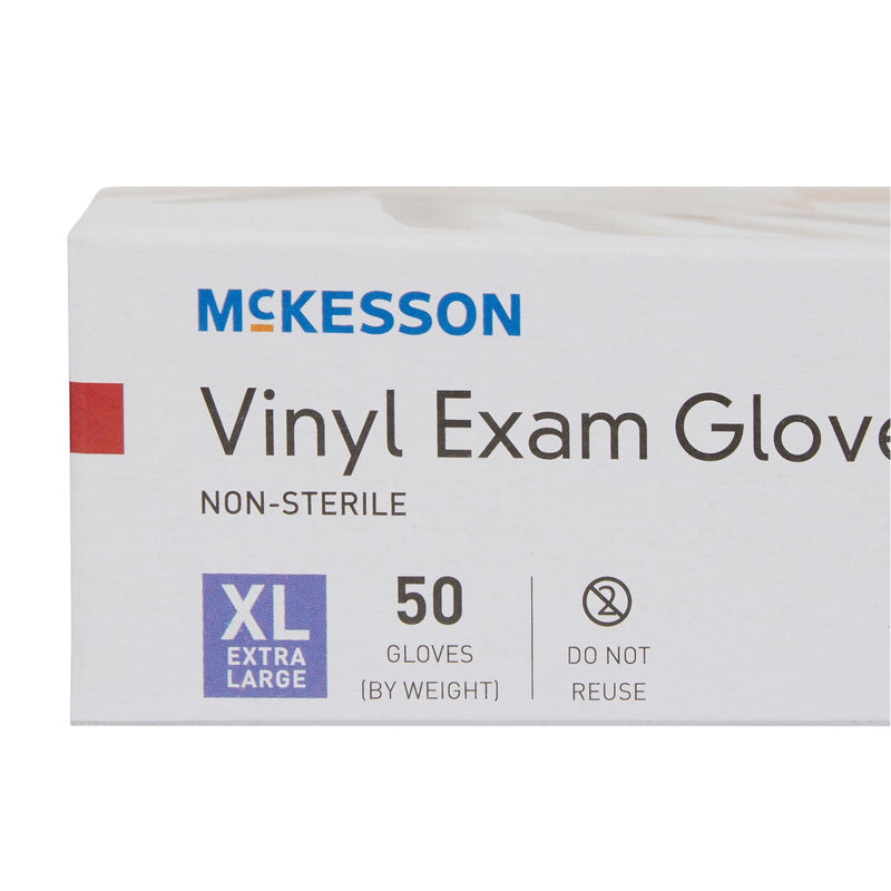 McKesson Confiderm® Vinyl Exam Glove, Extra Large, Clear