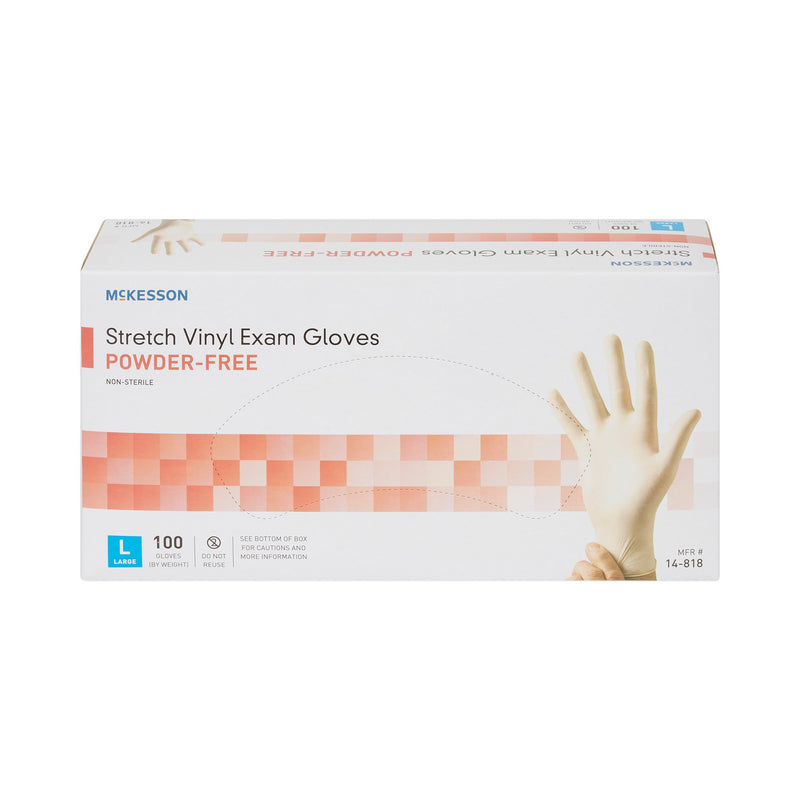 McKesson Vinyl Exam Glove, Large, Clear