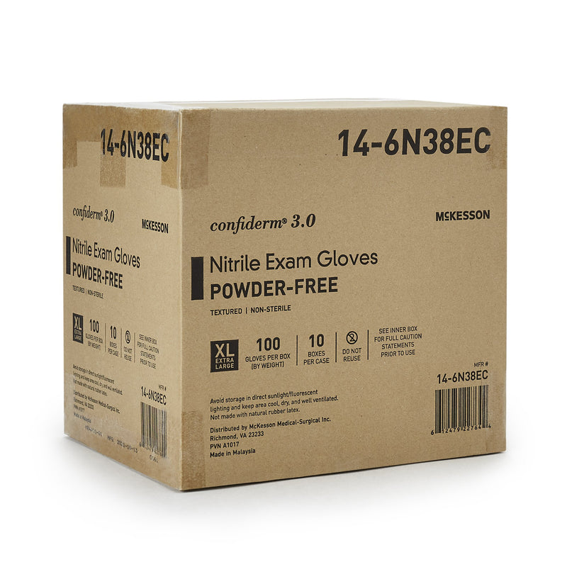 McKesson Confiderm® 3.0 Nitrile Exam Glove, Extra Large, Blue