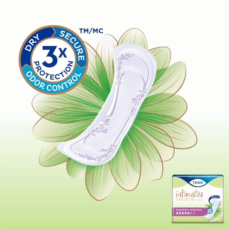 Tena® Intimates™ Maximum Bladder Control Pad, 6 x 14 Inch