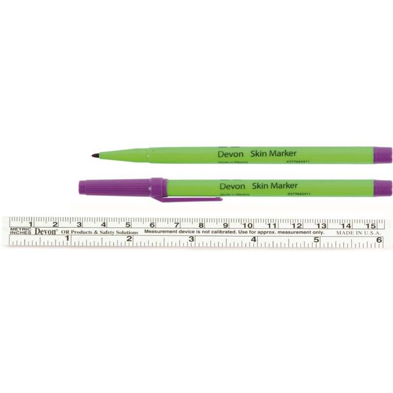 Devon™ Surgical Skin Marker, Regular Tip with Ruler