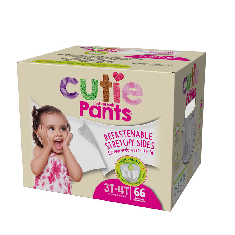 Cutie Pants® Training Pants, Female, Toddler, Disposable, Heavy Absorbency, Pink Princess Print, 3T to 4T, 32 – 40 lbs