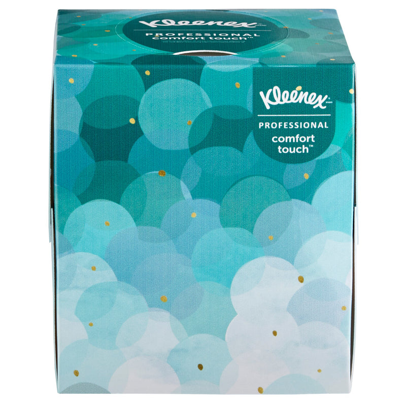 Kleenex Facial Tissue, 2-Ply, Cube Container, Boutique White, 8-2/5" X 8-2/5"