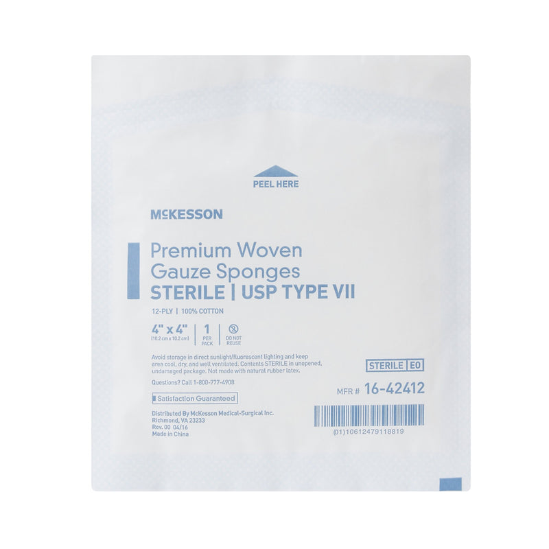 McKesson Sterile USP Type VII Gauze Sponge, 4 x 4 Inch