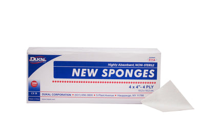 Dukal™ NonSterile Nonwoven Sponge, 4 x 4 Inch