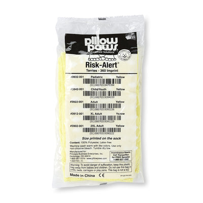 Pillow Paws® Yellow Risk Alert® Terries™ Slipper Socks, XL Adult