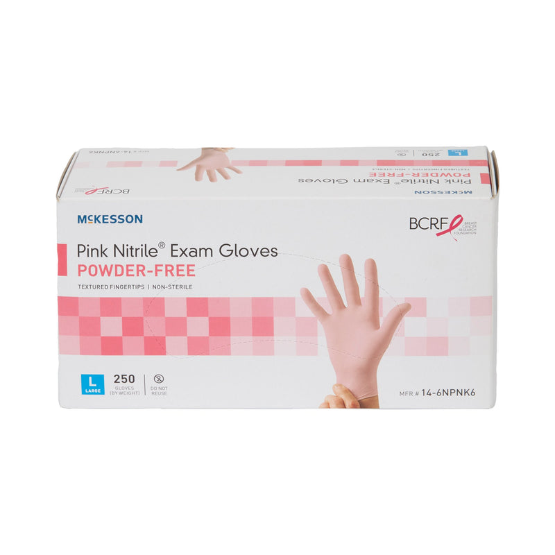 McKesson Pink Nitrile® Nitrile Exam Glove, Large, Pink