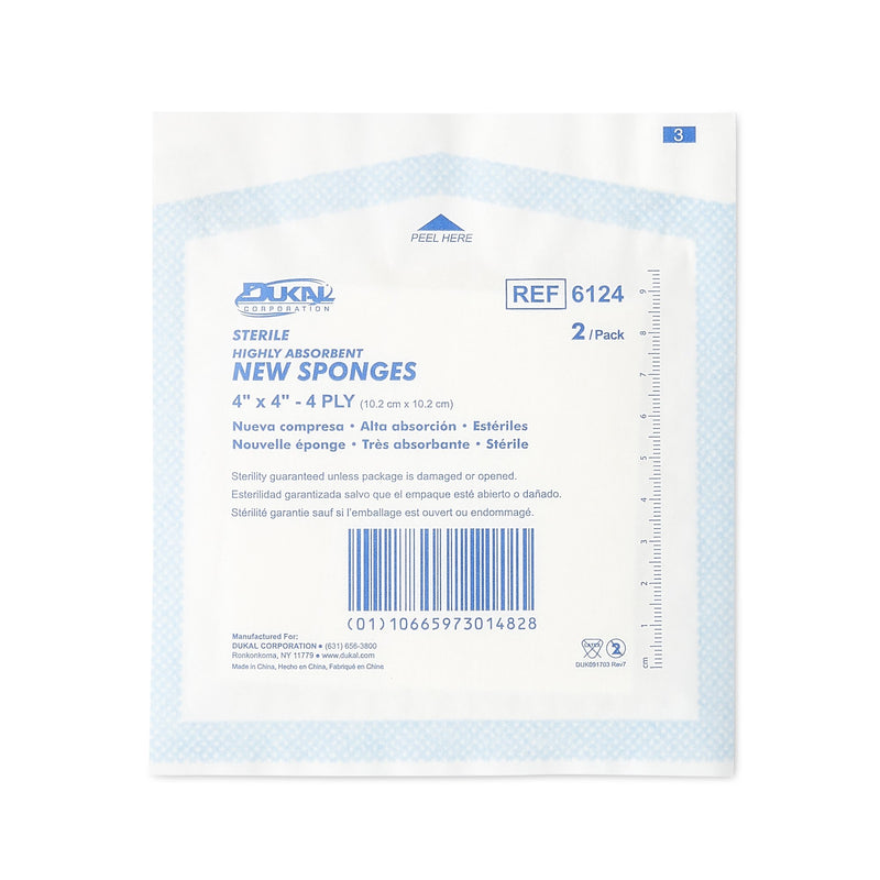 Dukal™ Sterile Nonwoven Sponge, 4 x 4 Inch