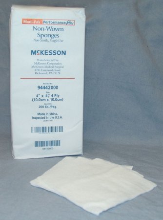 McKesson NonSterile Nonwoven Sponge, 4 x 4 Inch