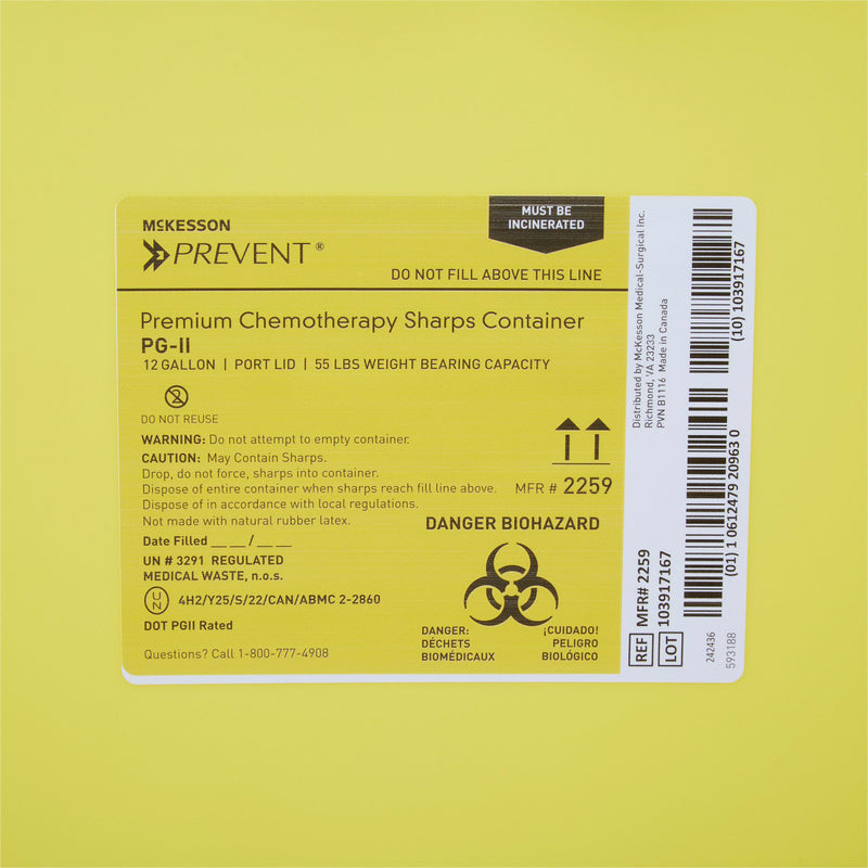 McKesson Prevent® Chemotherapy Sharps Container