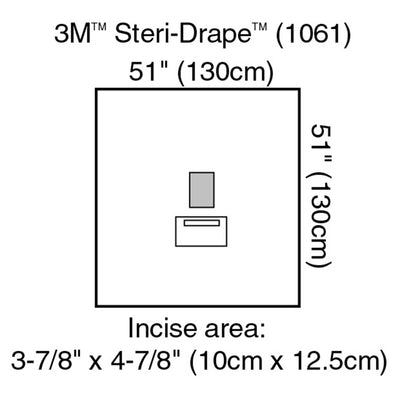 3M Steri- Sterile Medium EENT Drape, 51 W x 51 L Inch