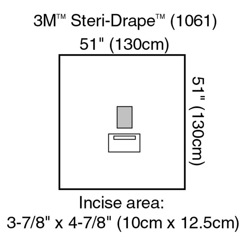 3M Steri- Sterile Medium EENT Drape, 51 W x 51 L Inch