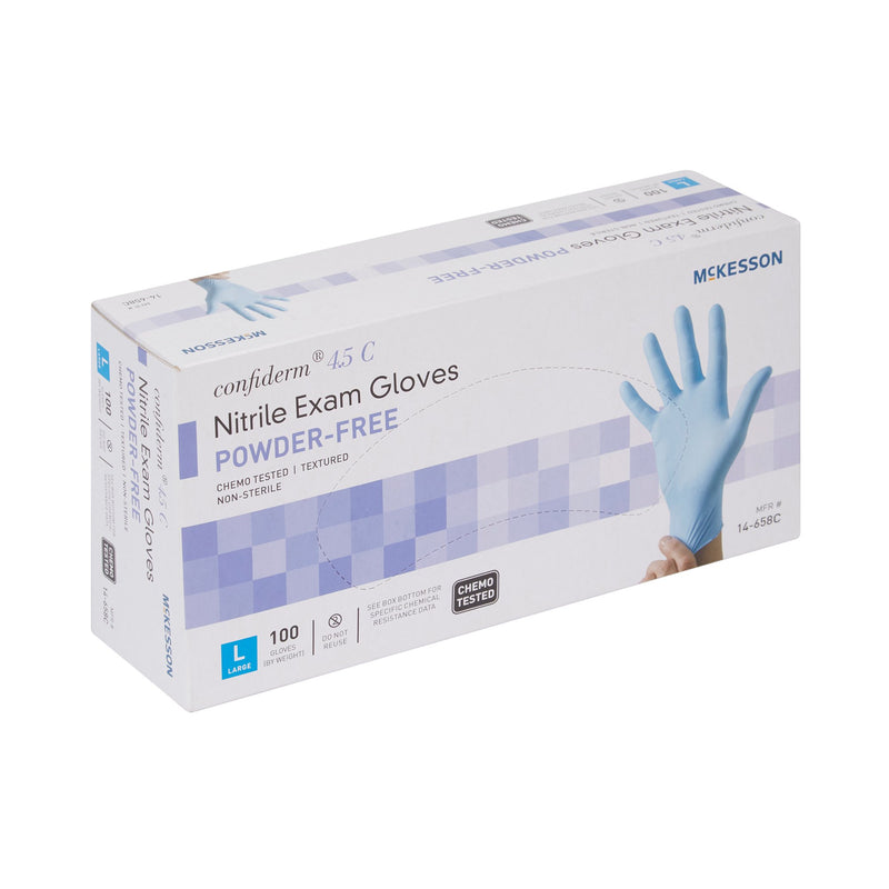 McKesson Confiderm® 4.5C Nitrile Exam Glove, Large, Blue