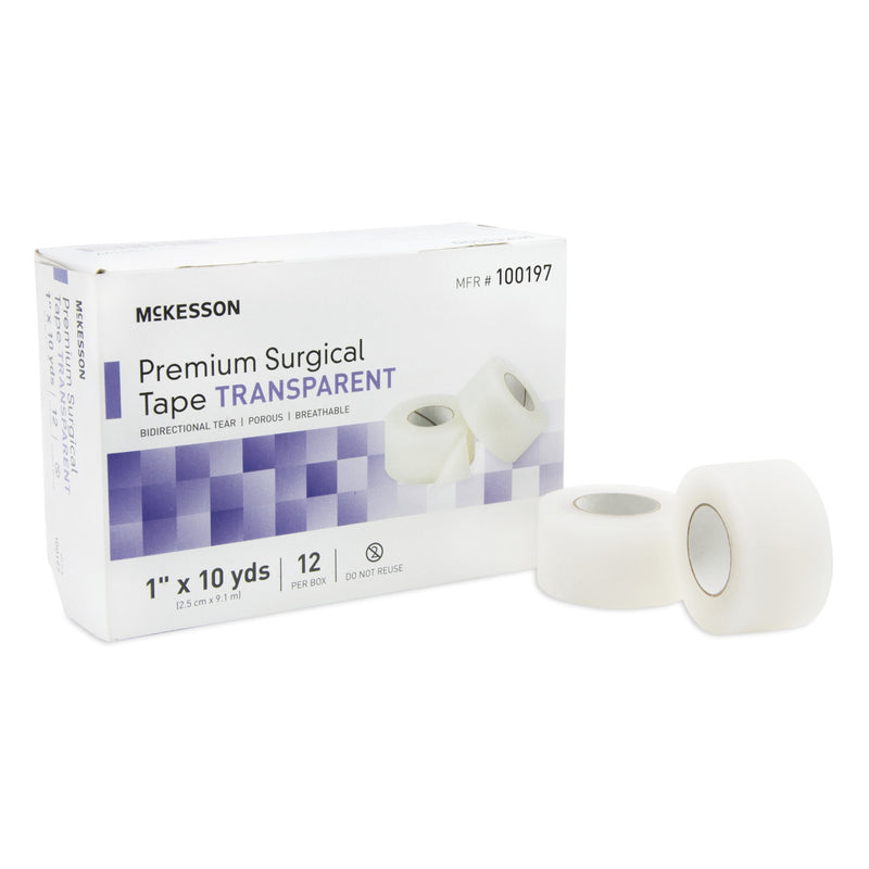 McKesson Plastic Medical Tape, 1 Inch x 10 Yard, Transparent