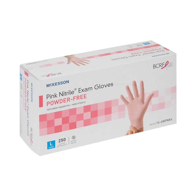 McKesson Pink Nitrile® Nitrile Exam Glove, Large, Pink