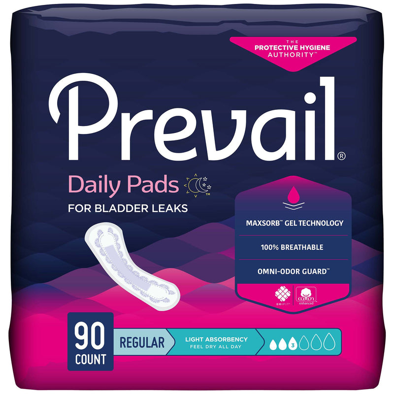 Prevail® Daily Pads Light Absorbency Bladder Control Pad, 9¼ Inch