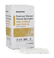 McKesson NonSterile USP Type VII Gauze Sponge, 4 x 4 Inch