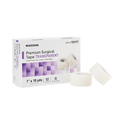 McKesson Plastic Medical Tape, 1 Inch x 10 Yard, Transparent
