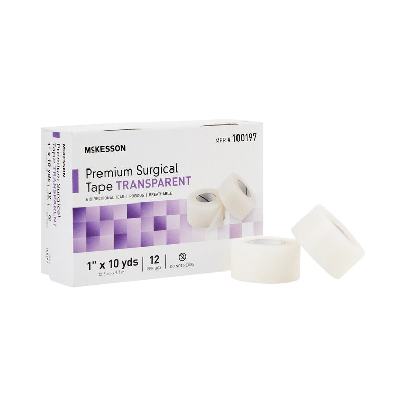 McKesson Plastic Medical Tape, 1 Inch x 10 Yard, Transparent