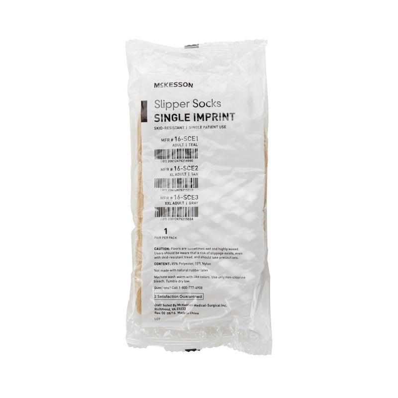McKesson Slipper Socks, X-Large, Tan