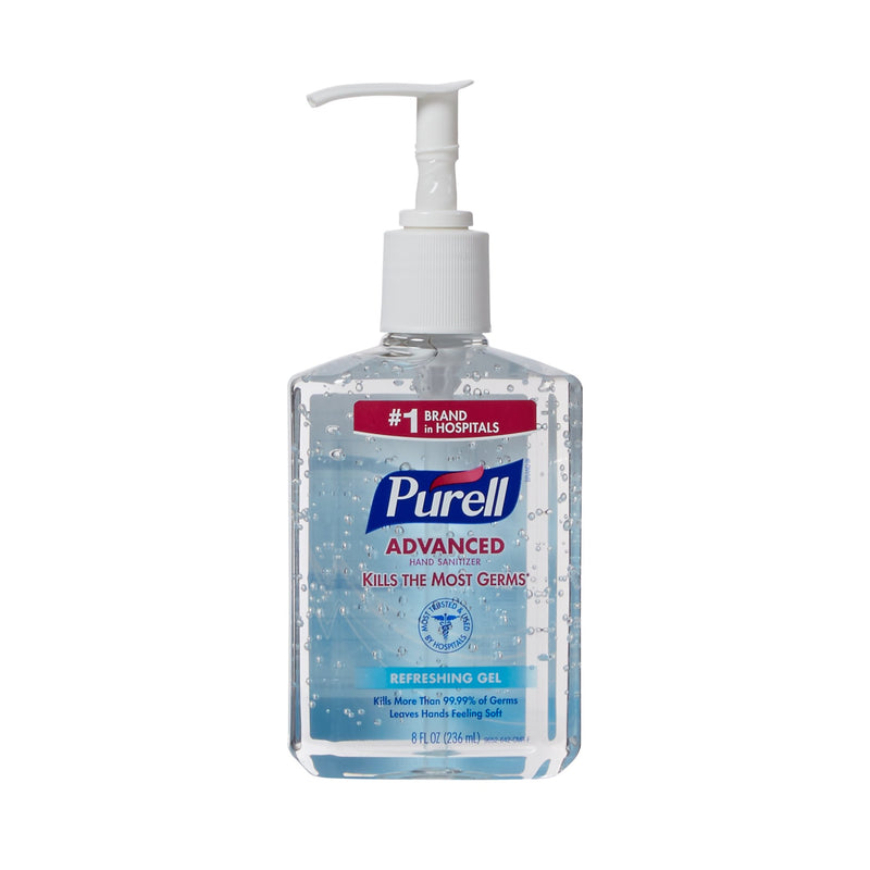 Purell Advanced Hand Sanitizer 8 oz Ethyl Alcohol Gel Pump Bottle, 70%