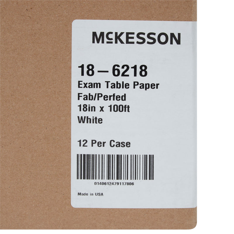 McKesson Crepe Table Paper, 18 Inch x 100 Foot, White