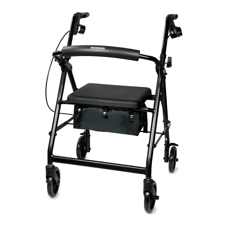 McKesson Folding Aluminum 4-Wheel Rollator, Black