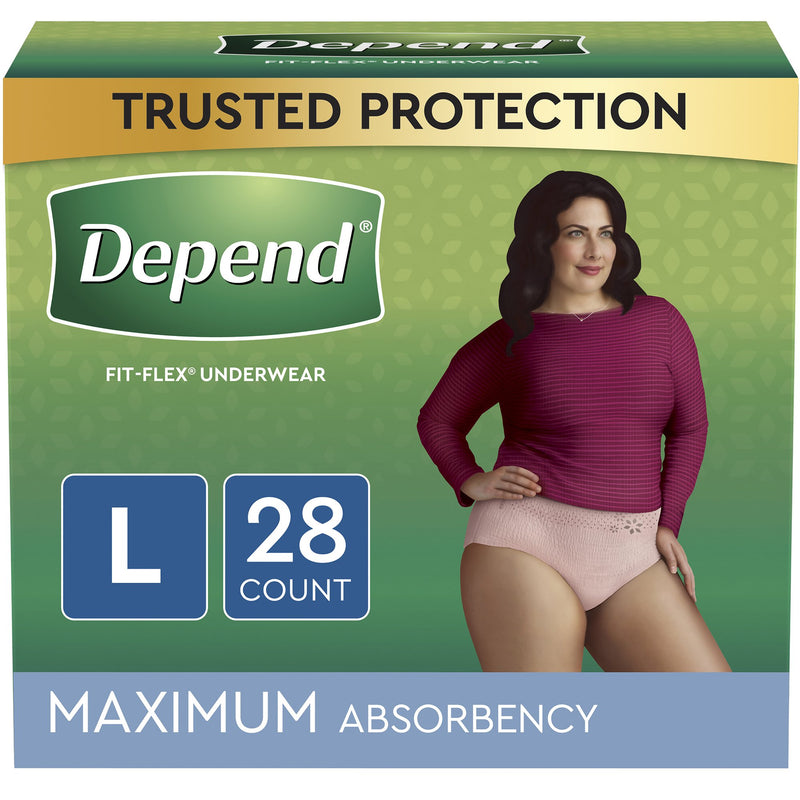 Depend® FIT-FLEX® Womens Absorbent Underwear, Large, Blush