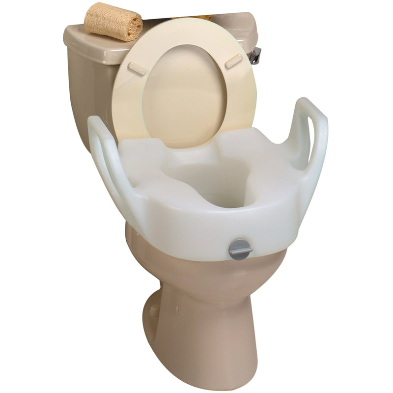 Lock-On Elevated Toilet Seat with Arms