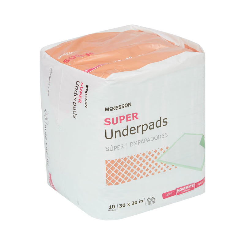 McKesson Super Moderate Absorbency Underpad, 30 x 30 Inch